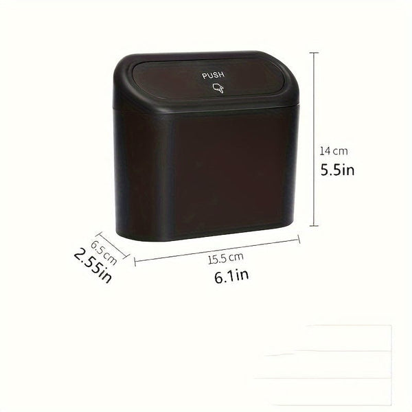 Planet Gates Black 1pc Car Trashcan, Car Garbage Bin, Car Mini Trash Can, Multi-purpose Trashcan, For Office, Kitchen, Room, House