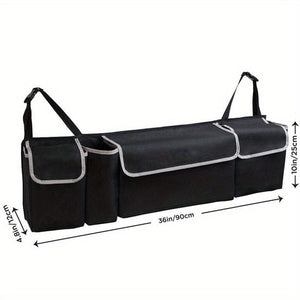 Planet Gates Black 1pc Car Trunk Organizer, Car Seat Back Hanging Storage Bag For SUV, Car, Car Interior Accessories
