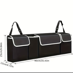 Planet Gates Black 1pc Car Trunk Storage Bag, Car Storage Box, Car Rear Seat Back Hanging Bag, Car Storage Bag