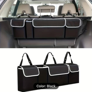 Planet Gates Black 1pc Car Trunk Storage Bag, Car Storage Box, Car Rear Seat Back Hanging Bag, Car Storage Bag
