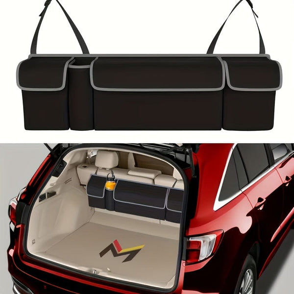 Planet Gates Black 1pc Car Trunk Storage Bag, Car Storage Box, Car Rear Seat Back Hanging Bag, Car Storage Bag