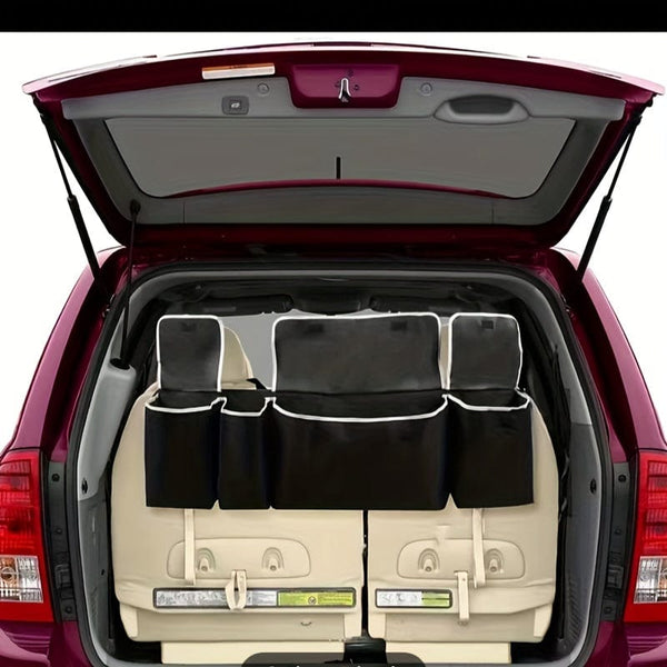 Planet Gates Black 1pc Car Trunk Storage Bag, Car Storage Box, Car Rear Seat Back Hanging Bag, Car Storage Bag