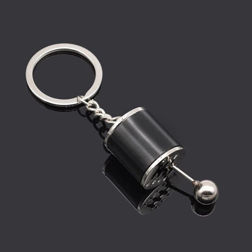 Planet Gates Black 1pc Creative Car Gear Box Keychain, Six-Speed Manual Shift Gear Key Chain Car Refitting Metal Pendant Car Key Ring