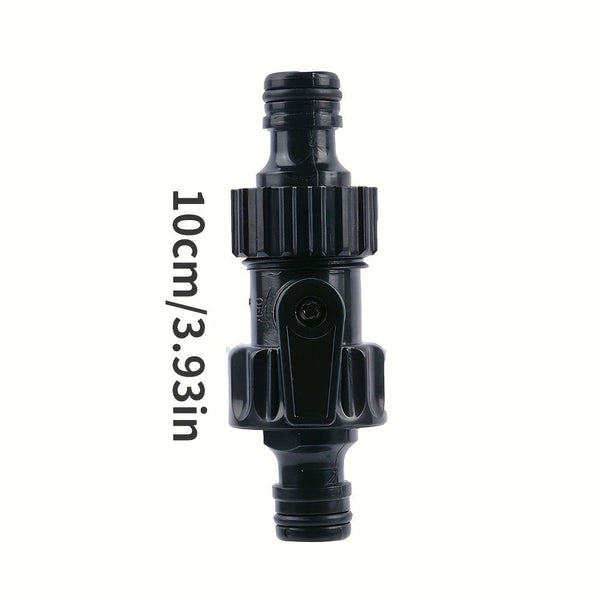 Planet Gates Black 1pc Durable Garden Hose Pipe Shut-Off Valve Hose Pipe Quick Connector Fitting Connector For Gardening Irrigation