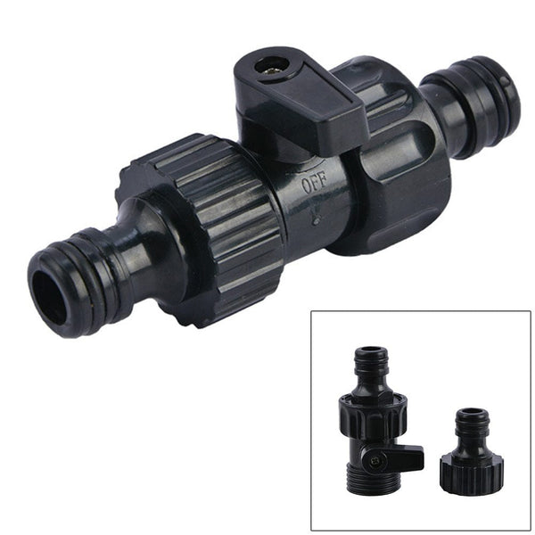 Planet Gates Black 1pc Durable Garden Hose Pipe Shut-Off Valve Hose Pipe Quick Connector Fitting Connector For Gardening Irrigation