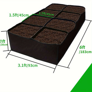 Planet Gates Black 1pc Fabric Raised Garden Bed, Garden Grow Bed Bag For Growing Herbs Flowers Vegetables, Breathable Planter Raised Bed, Rectangle Planting Container For Outdoor Gardening
