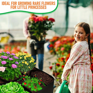 Planet Gates Black 1pc Fabric Raised Garden Bed, Garden Grow Bed Bag For Growing Herbs Flowers Vegetables, Breathable Planter Raised Bed, Rectangle Planting Container For Outdoor Gardening