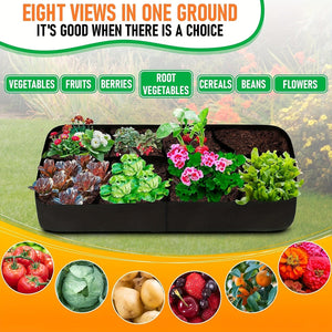 Planet Gates Black 1pc Fabric Raised Garden Bed, Garden Grow Bed Bag For Growing Herbs Flowers Vegetables, Breathable Planter Raised Bed, Rectangle Planting Container For Outdoor Gardening