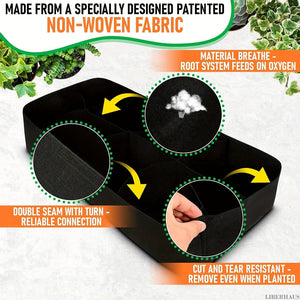 Planet Gates Black 1pc Fabric Raised Garden Bed, Garden Grow Bed Bag For Growing Herbs Flowers Vegetables, Breathable Planter Raised Bed, Rectangle Planting Container For Outdoor Gardening