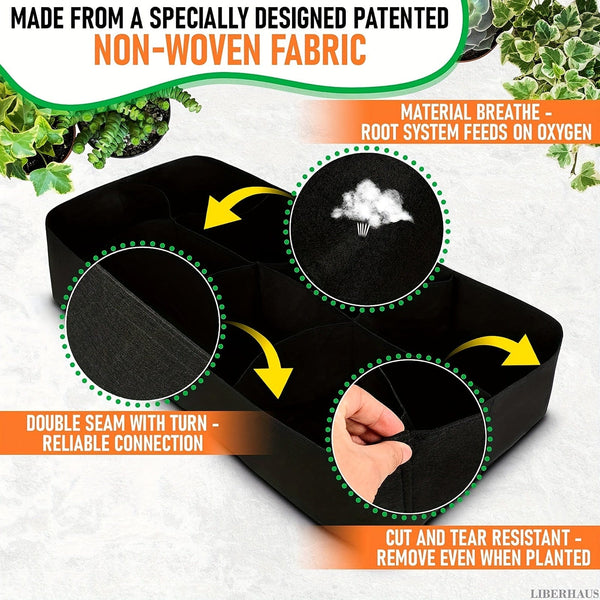 Planet Gates Black 1pc Fabric Raised Garden Bed, Garden Grow Bed Bag For Growing Herbs Flowers Vegetables, Breathable Planter Raised Bed, Rectangle Planting Container For Outdoor Gardening