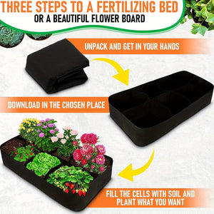 Planet Gates Black 1pc Fabric Raised Garden Bed, Garden Grow Bed Bag For Growing Herbs Flowers Vegetables, Breathable Planter Raised Bed, Rectangle Planting Container For Outdoor Gardening