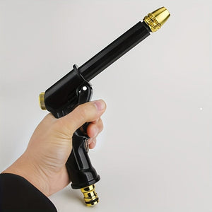 Planet Gates Black 1pc High Pressure Water Gun For Car & Floor Washing, Hose Nozzle For Gardening, Yard Supplies