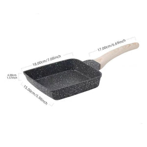 Planet Gates Black 1pc, Japanese Omelette Pan (14.99cmx17.98cm), Cast Iron Tamagoyaki Egg Pan, Rectangle Tamago Pan, Small Frying Pan, Kitchen Utensils, Kitchen Gadgets, Kitchen Accessories, Home Kitchen Items