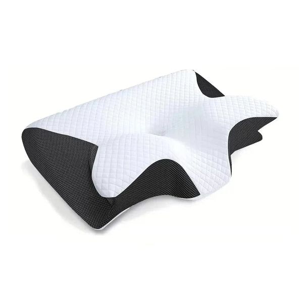 Planet Gates Black 1pc Memory Foam Cervical Pillow, 2 in 1 Ergonomic Contour Orthopedic Pillow for Neck Pain, Contoured Support Pillows,Neck Pillow
