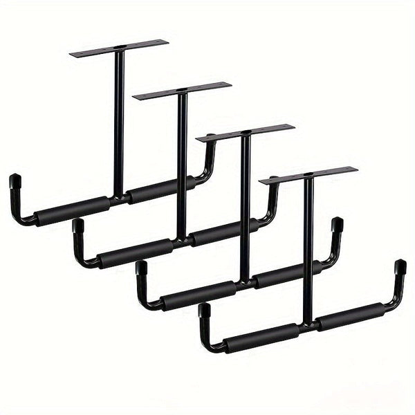 Planet Gates Black 1pc Metal Garage Storage Hook Rack, Wall/Ceiling Installation, Heavy Duty Practical Hook, Ladder Hook, Suitable For Hanging Hoses, Wood, And Other Bulky Items, For Garden Garage Warehouse Workshop