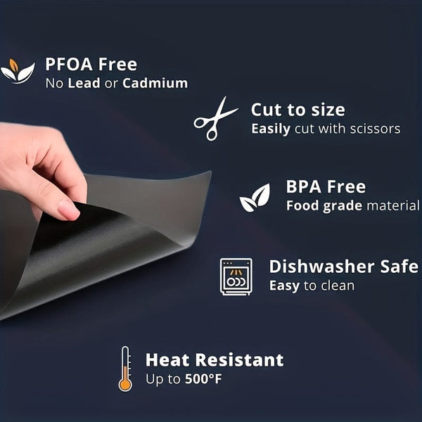 Planet Gates Black 1pc, Oven Mat, Oven Liner For Bottom Of Oven, On-stick Reusable Oven Mat, Baking Mat, BBQ Mat, BBQ Accessories, Suitable For Electric Oven, Gas Stove, Toaster, Grill, Kitchen Accessories