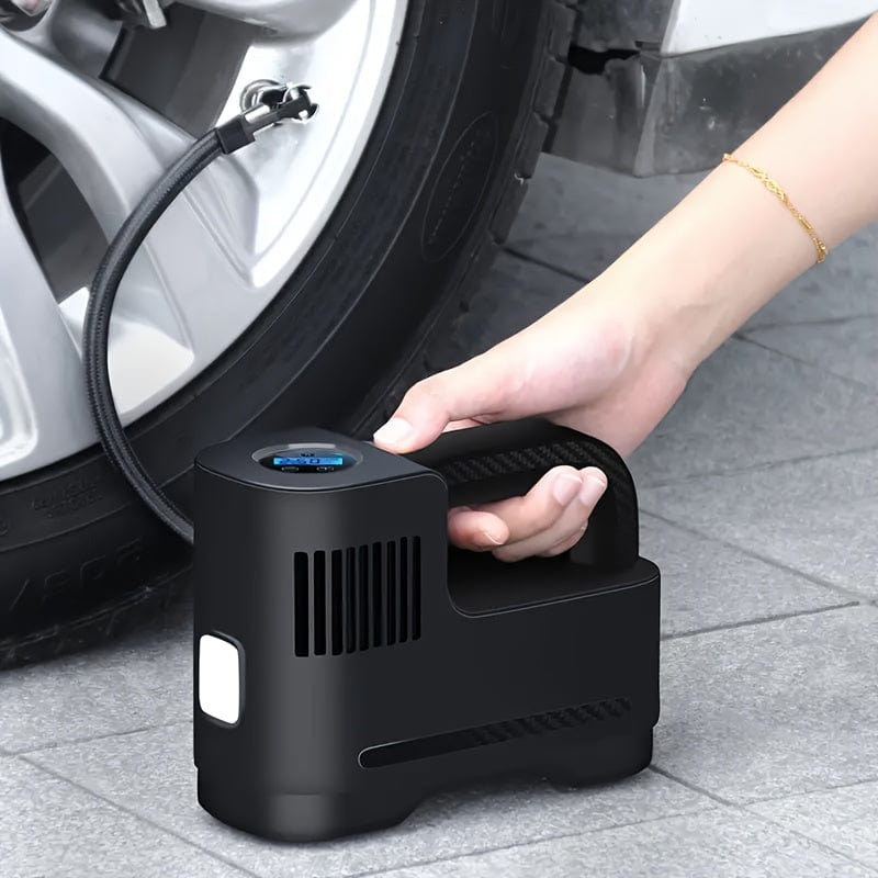Planet Gates Black 1pc Portable Air Compressor Pump, Corded Digital Tire Inflator, Car Air Pump, For Car Motorcycle LED Lights Tire Inflator