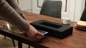 Planet Gates Black 1pc Portable Tabletop Fireplace - Perfect for Indoor and Outdoor Use, Adds Warmth and Ambiance to Any Space, Ideal for Patio, Balcony, Living Room, and Camping Gatherings