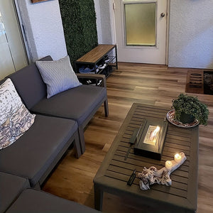 Planet Gates Black 1pc Portable Tabletop Fireplace - Perfect for Indoor and Outdoor Use, Adds Warmth and Ambiance to Any Space, Ideal for Patio, Balcony, Living Room, and Camping Gatherings