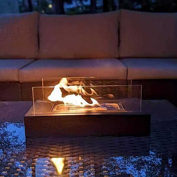 Planet Gates Black 1pc Portable Tabletop Fireplace - Perfect for Indoor and Outdoor Use, Adds Warmth and Ambiance to Any Space, Ideal for Patio, Balcony, Living Room, and Camping Gatherings