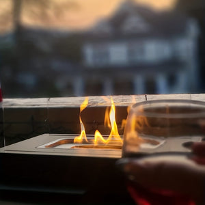 Planet Gates Black 1pc Portable Tabletop Fireplace - Perfect for Indoor and Outdoor Use, Adds Warmth and Ambiance to Any Space, Ideal for Patio, Balcony, Living Room, and Camping Gatherings