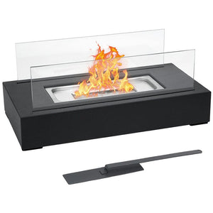 Planet Gates Black 1pc Portable Tabletop Fireplace - Perfect for Indoor and Outdoor Use, Adds Warmth and Ambiance to Any Space, Ideal for Patio, Balcony, Living Room, and Camping Gatherings