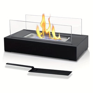 Planet Gates Black 1pc Portable Tabletop Fireplace - Perfect for Indoor and Outdoor Use, Adds Warmth and Ambiance to Any Space, Ideal for Patio, Balcony, Living Room, and Camping Gatherings