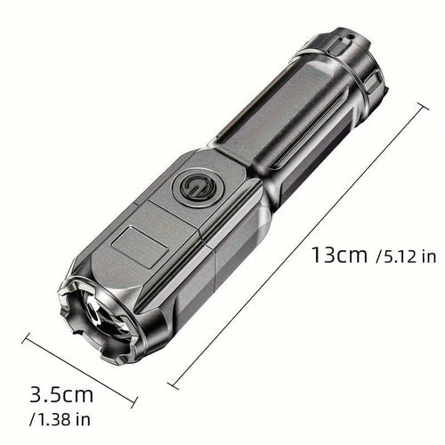 Planet Gates Black 1pc Super Bright Zoomable Flashlight - Portable, Multi-Functional, Telescopic Zoom For Outdoor Home Use