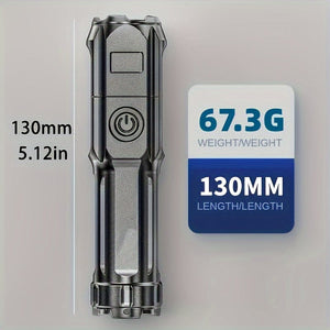 Planet Gates Black 1pc Super Bright Zoomable Flashlight - Portable, Multi-Functional, Telescopic Zoom For Outdoor Home Use