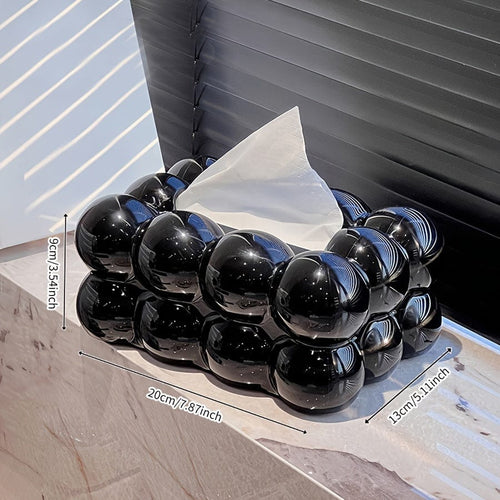 Planet Gates Black 1pc, Tissue Box Holder, Desktop Tissue Holder, Tissue Box Cover, Cloud Shaped Tissue Box, Decorative Tissue Holder, Creative Tissue Box For Home Kitchen Bedroom Living Room Dining Room, Plastic Home Storage Box