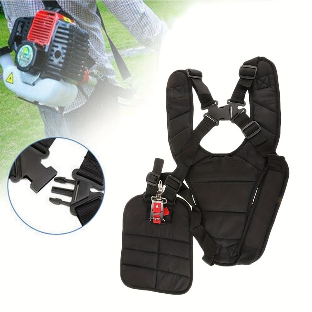 Planet Gates Black 1pc Trimmer Shoulder Strap Comfort Double Shoulder Harness Strap Weed Eater Strap With Durable Nylon Belt Adjustable For Brush Cutter Trimmer Lawn Mower Parts