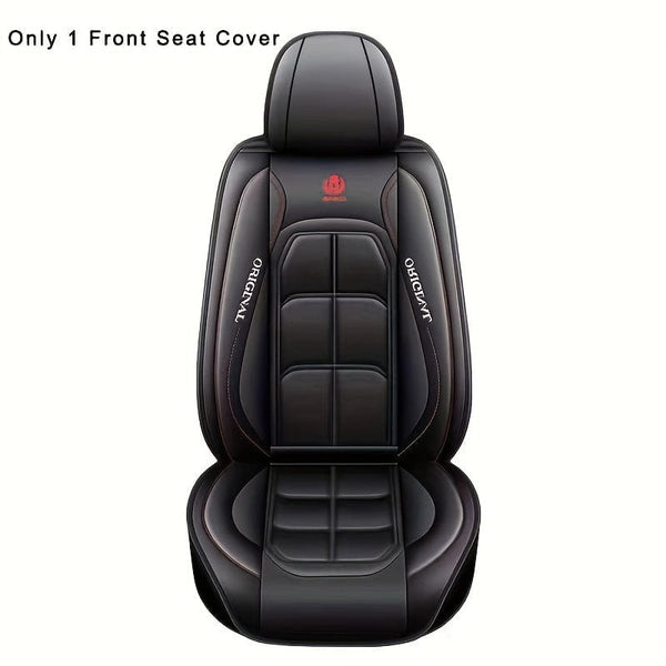 Planet Gates Black 1pc Universal Car Seat Covers PU Leather Seat Covers Cushion Car Seat Protector Mat For Sedan SUV Car Accessories (Only 1 Front Seat Cover)