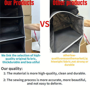 Planet Gates Black 1pc Universal Car Trunk Organizer, Portable Foldable Waterproof Auto Storage Bag With 3 Compartments, For SUV, Truck, Van, Sedan