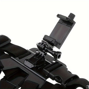 Planet Gates Black 1pc Universal Cell Phone Chest Mount Harness Strap Holder, Outdoor Smartphone POV Video Mobile Phone Clip, Mobile Phone Holder Chest Strap Bracket