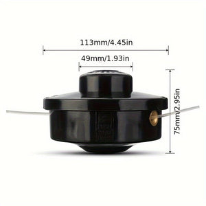 Planet Gates Black 1pc Universal Grass Trimmer Lines, Brush Cutter Head, Thread Nylon Grass Cutting Line Head For Lawn Mower, Gardening Tools