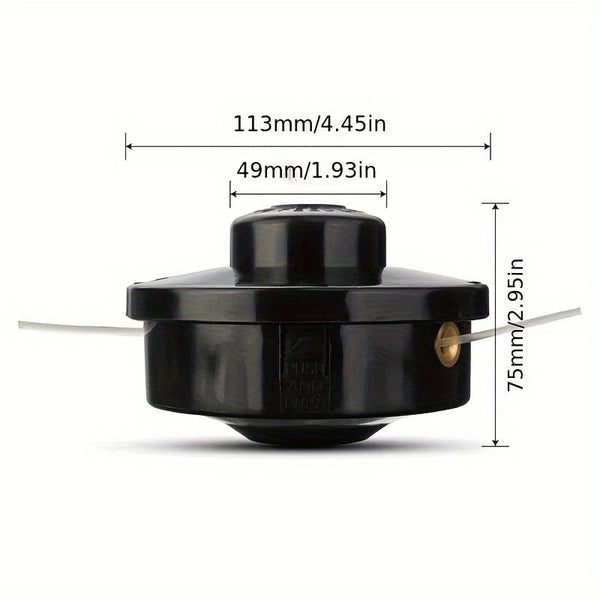 Planet Gates Black 1pc Universal Grass Trimmer Lines, Brush Cutter Head, Thread Nylon Grass Cutting Line Head For Lawn Mower, Gardening Tools