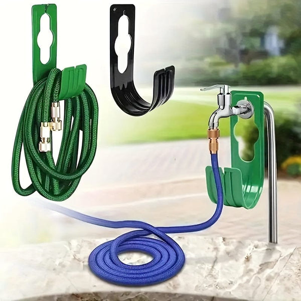 Planet Gates Black 1pc Water Hose Hanger Metal Expandable Garden Watering Hose Pipe Hook Wall Mounted Tidy Holder For Home Green Water Hose Hanger