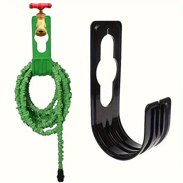 Planet Gates Black 1pc Water Hose Hanger Metal Expandable Garden Watering Hose Pipe Hook Wall Mounted Tidy Holder For Home Green Water Hose Hanger