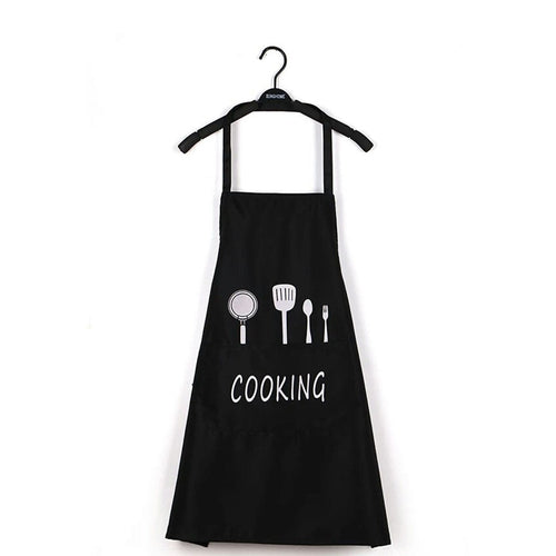 Planet Gates Black 1pc Waterproof And Oil-proof Apron With Pockets - Hand Wipeable Apron For Women And Men - 27.5in X 26.8in - Stay Clean And Protected While Cooking
