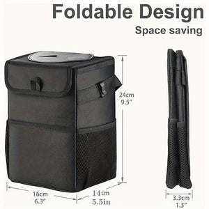 Planet Gates Black 1pc Waterproof Car Trash Can With Lid, Car Seat Back Hanging Storage Bag - Car Trash Organizer