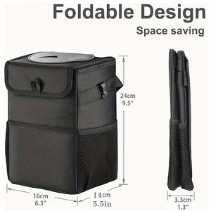 Planet Gates Black 1pc Waterproof Car Trash Can With Lid, Car Seat Back Hanging Storage Bag - Car Trash Organizer