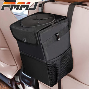 Planet Gates Black 1pc Waterproof Car Trash Can With Lid, Car Seat Back Hanging Storage Bag - Car Trash Organizer