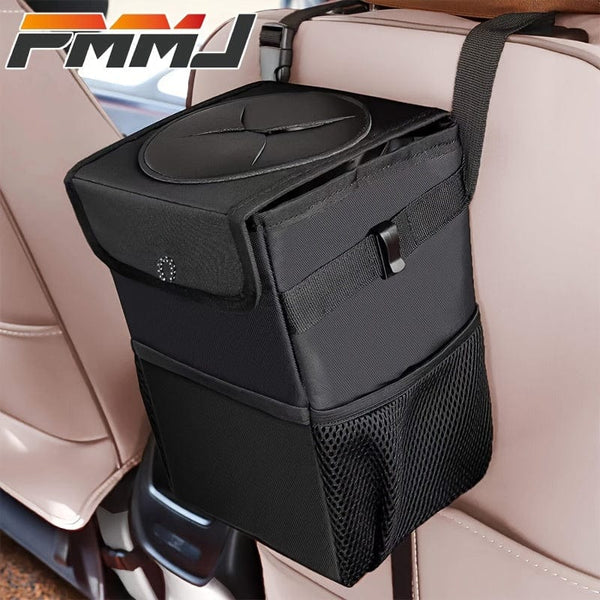 Planet Gates Black 1pc Waterproof Car Trash Can With Lid, Car Seat Back Hanging Storage Bag - Car Trash Organizer