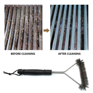Planet Gates Black 1Pcs Barbecue Grill Cleaning Brush BBQ Brush Clean Tool Grill Accessories Stainless Steel Bristles Non-stick Cleaning Brushes Barbecue Accessories Cleaning Supplies