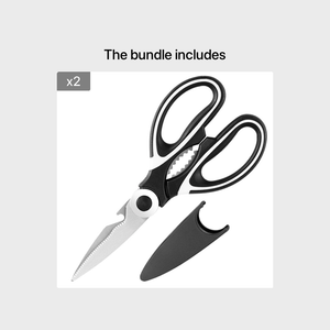 Planet Gates Black*2 1pc BBQ Scissors, Sharp Kitchen Scissors, Stainless Steel Multipurpose Shears For Meat Cutting, Kitchen Supplies