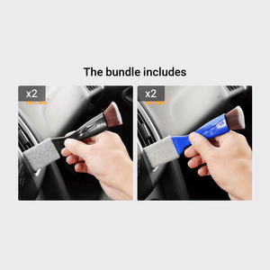 Planet Gates Black*2+Blue*2 Effortlessly Clean Your Car's Interior with this Soft Brush Air Conditioner Cleaning Tool!