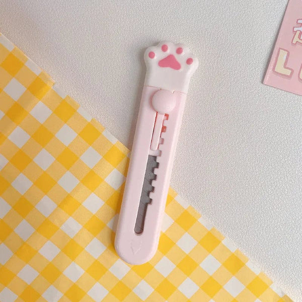 Planet Gates black 2 Cute Cat Paw Utility Knife Lovely Wing Bowknot Style Open Box Cutter Letter Envelope Opener Mail Knife School Office Supplies