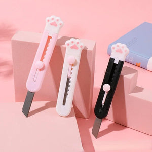 Planet Gates black 2 Cute Cat Paw Utility Knife Lovely Wing Bowknot Style Open Box Cutter Letter Envelope Opener Mail Knife School Office Supplies