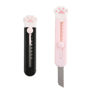 Planet Gates black 2 Cute Cat Paw Utility Knife Lovely Wing Bowknot Style Open Box Cutter Letter Envelope Opener Mail Knife School Office Supplies