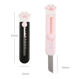 Planet Gates black 2 Cute Cat Paw Utility Knife Lovely Wing Bowknot Style Open Box Cutter Letter Envelope Opener Mail Knife School Office Supplies
